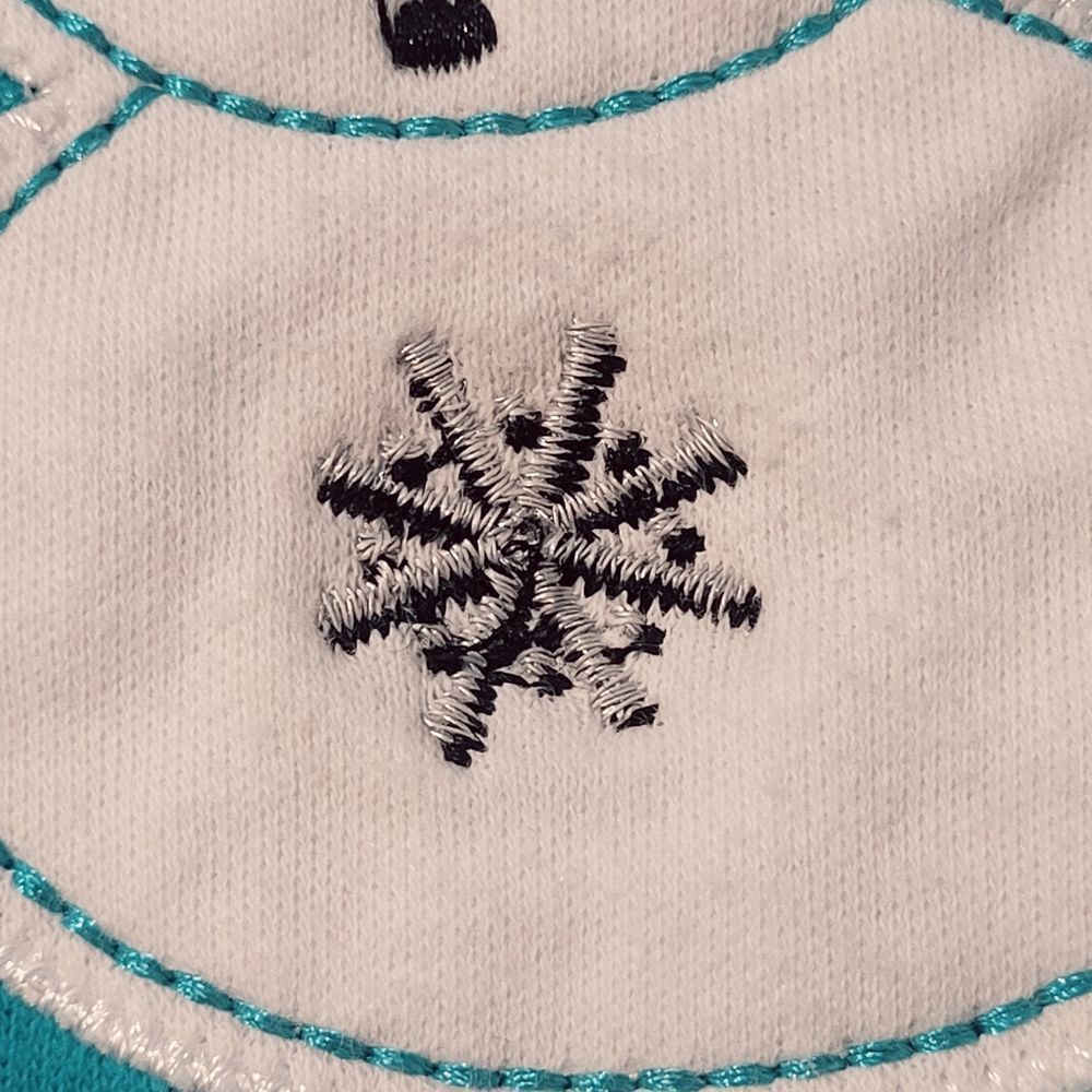 VTG M&C Sportswear Winter Top Snowman Applique Embroidered Details Snowflakes XL - Picture 8 of 8